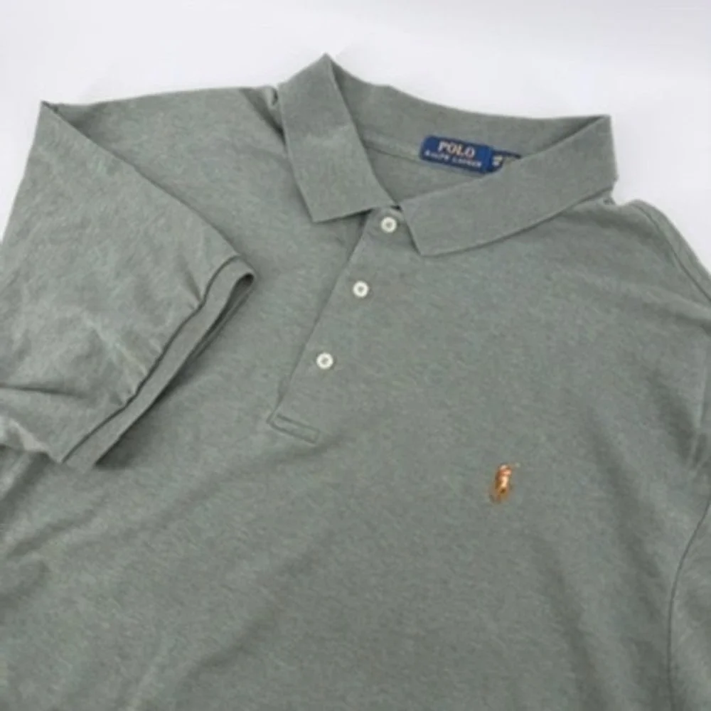 Polo Ralph Lauren Polo Shirt Mens 4XB Gray Classic Fit Short Sleeve Pony Logo